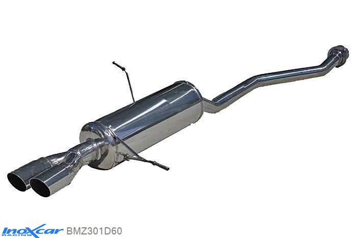 IX BMZ301D60, BMW Z3 (E36) 1.9 (140PK) 1995-1999, Inoxcar Rear silencer 2X60 RACING Stainless steel