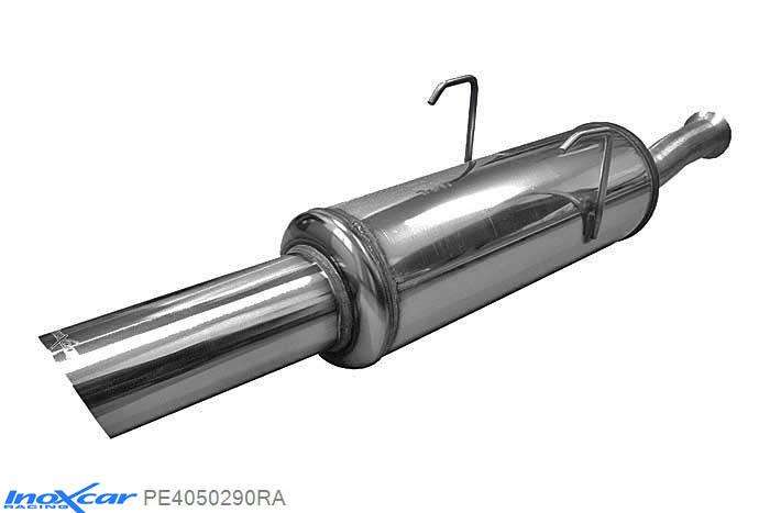 IX PE4050290RA, Peugeot 405 1.6 (89PK) 1992-1997, Inoxcar Rear silencer 1X90 RALLY Stainless steel, With E.E.C. homologation