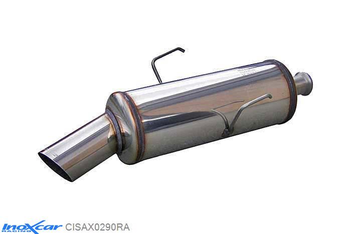 IX CISAX0290RA, Citroen Saxo 1.1 (60PK) 1996-, Inoxcar Rear silencer 1X90 RALLY Stainless steel, With E.E.C. homologation