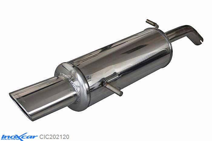 IX CIC202120, Citroen C2 (J) 1.4 / 1.4 VTR (75PK) 2003- Diameter 42mm, Inoxcar Rear silencer 1X120X80mm Stainless steel, With E.E.C. homologation
