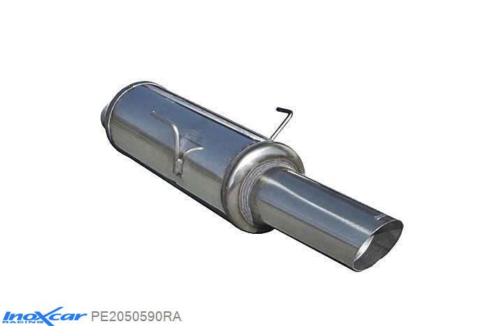 IX PE2050590RA, Peugeot 205 1.6 GTI (115PK) 1989-1992, Inoxcar Rear silencer 1X90 RALLY Stainless steel, With E.E.C. homologation