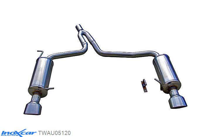IX TWAU05120, Audi A4 (B6) 1.9 TDI (101PK) 2001-, Inoxcar Rear Rear silencerencer left / right 1X120X80mm Stainless steel, With E.E.C. homologation