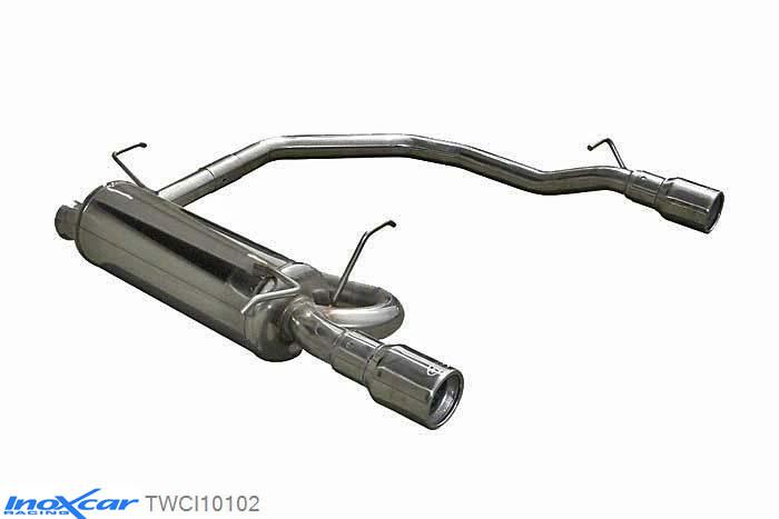 IX TWCI10102, Citroen Xsara (N) 1.4 (75PK) -2003, Inoxcar Rear Rear silencerencer left / right 1X102mm Stainless steel, With E.E.C. homologation