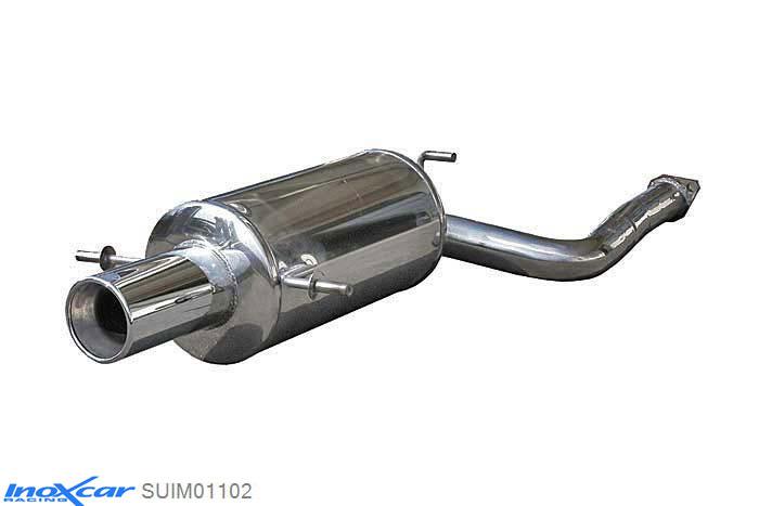 IX SUIM01102, Subaru Impreza (GFC/GC/GF) 2.0 GT TURBO -2000, Inoxcar Rear silencer 1X102mm Stainless steel, With E.E.C. homologation