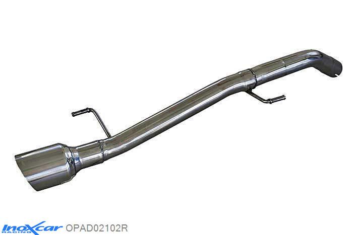 IX OPAD02102R, Opel Adam 1.4 S TURBO (150PK), 2015-  , diameter 54mm, Inoxcar NO Rear silencer 1X102mm RACING Stainless steel, Without E.E.C. homologation