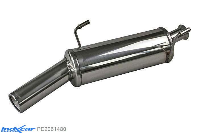 IX PE2061480, Peugeot 206 HDI 2.0 (90PK) 2000-2005, Inoxcar Rear silencer 1X80mm Stainless steel, With E.E.C. homologation