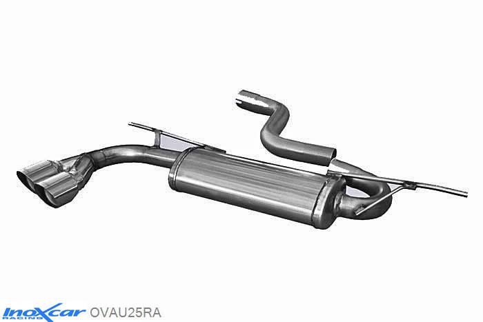 IX OVAU25RA, Audi A3 (8V) SPORTBACK 1.8 TFSI (180PK), 2013-, Inoxcar Rear silencer 2X80mm RACING Stainless steel, With E.E.C. homologation