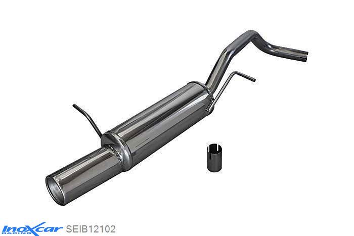 IX SEIB12102, Seat Ibiza IV (6L) 1.2 12V (64PK) 2002-2006 Diameter 45mm, Inoxcar Rear silencer 1X102mm Stainless steel, With E.E.C. homologation