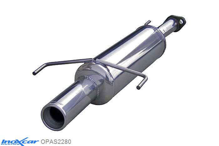 IX OPAS2280, Opel Astra G 2.0 16V OPC (160PK) / 2.0 TURBO 2000-, Inoxcar Rear silencer 1X80mm Stainless steel, Without E.E.C. homologation