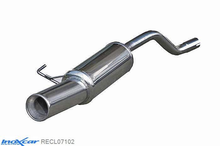 IX RECL07102, Renault Clio II (B) 1.4 16V (98PK) 1999- Diameter 45mm, Inoxcar Rear silencer 1X102mm Stainless steel, With E.E.C. homologation