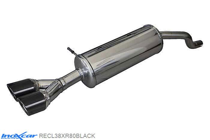 IX RECL38XR80BLACK, Renault Clio IV (R) 1.5 Dci (75PK), 2015-  , Diameter 40mm, Inoxcar Rear silencer 2X80mm X-RACE BLACK EDITION Stainless steel, With E.E.C. homologation
