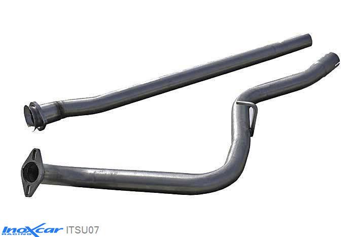IX ITSU07, Subaru Impreza (GD/GG) 2.0R (150PK) 2007-, Inoxcar Direct central pipe Stainless steel, Without E.E.C. homologation