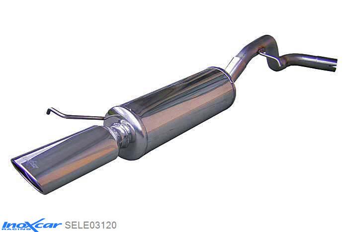 IX SELE03120, Seat Leon I (1M) 1.8 20V (125PK) 2000-, Inoxcar Rear silencer 1X120X80mm Stainless steel, With E.E.C. homologation
