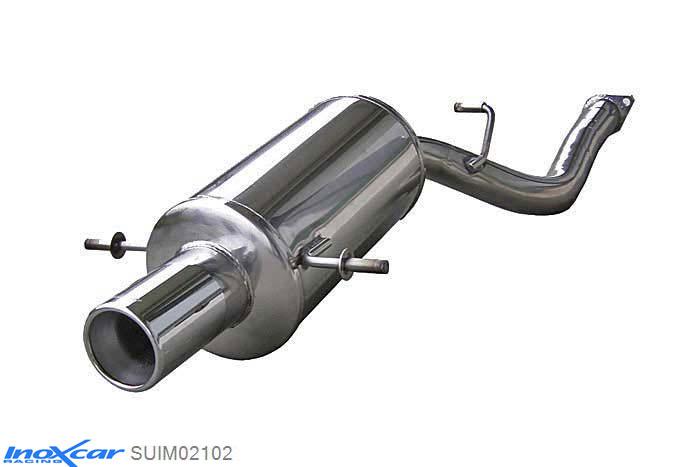 IX SUIM02102, Subaru Impreza (GD/GG) 2.0 WRX TURBO 2001-, Inoxcar Rear silencer 1X102mm Stainless steel, With E.E.C. homologation