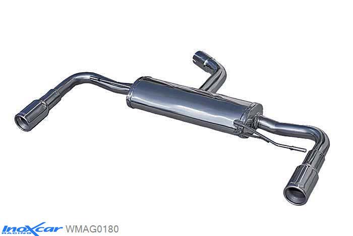 IX WMAG0180, VW Golf VII 2.0 TFSI (200PK) 2012- Diameter 65mm, Inoxcar Rear silencer 1X80mm Left and Right Stainless steel, With E.E.C. homologation