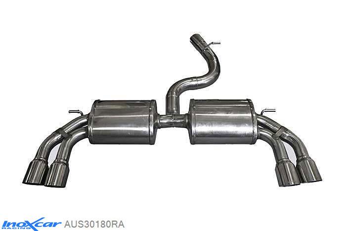 IX AUS30180RA, Audi A3 (8V) SPORTBACK S3 2.0i TFSI (300PK), 2013-, Inoxcar Rear silencer 2X80mm RACING Left and Right Stainless steel, With E.E.C. homologation