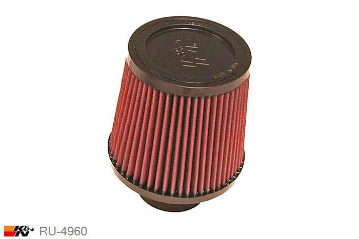 70mm aansluitdiameter, RU-4960, K&N Luchtfilter Universeel, Conisch, Lengte filter 140mm, Buitendiameter onder 152mm, Buitendiameter kap 127mm, Rubber kap, Lengte flens 51mm, 0 mm