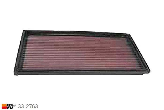 33-2763 K&N Luchtfilter Lengte 335 mm, Breedte 165 mm, Volvo S40 1.6, 105/109PK, 1995-2004