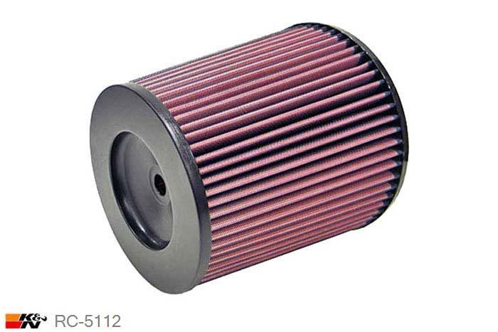 89mm aansluitdiameter, RC-5112, K&N Luchtfilter Universeel, Conisch, Lengte filter 203mm, Buitendiameter onder 203mm, Buitendiameter kap 168mm, Rubber kap, Lengte flens 35mm, 0 mm