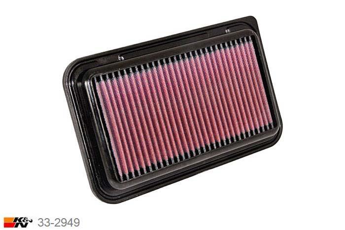 33-2949 K&N Luchtfilter Lengte 248 mm, Breedte 149 mm, Opel Agila 1.0, 2008-2015