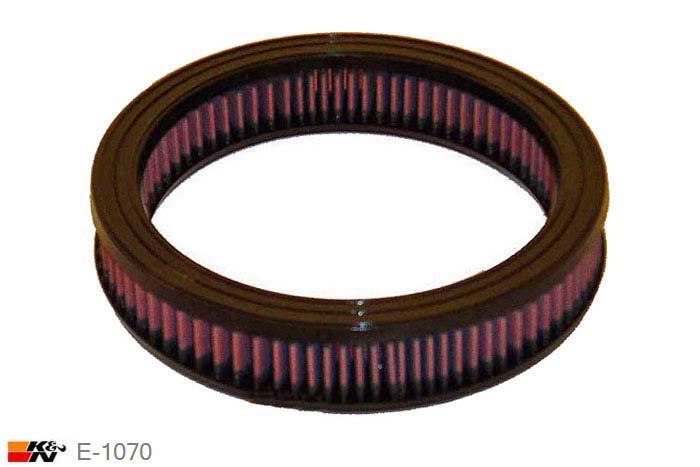 E-1070 K&N Luchtfilter Buitendiameter 254 mm , Binnendiameter 203 mm , Hoogte 51 mm, Opel Ascona C 1.6 Kat./E, 75PK, 1986-1988