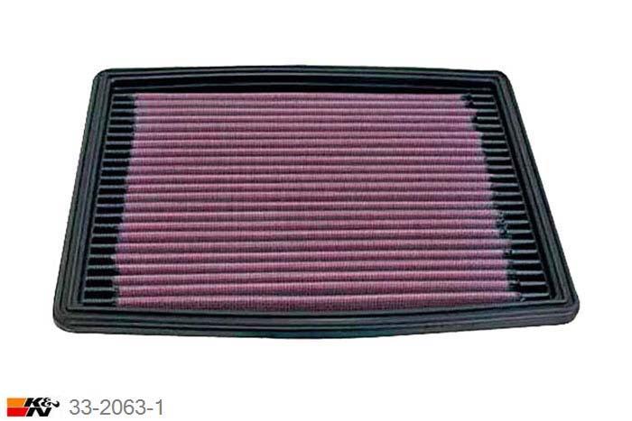 33-2063-1 K&N Luchtfilter Lengte 241 mm, Breedte 183 mm, Opel Sintra 2.2, 141PK, 1996-1999