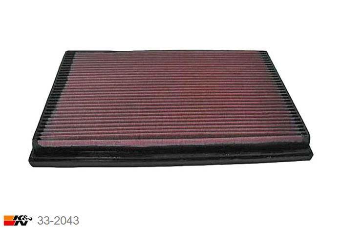 33-2043 K&N Luchtfilter Lengte 332 mm, Breedte 240 mm, Volvo 960 2.4 Diesel/Turbo Diesel, 109/116/122PK, 1990-10/1998