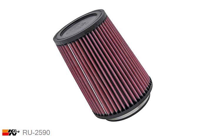 102mm aansluitdiameter, RU-2590, K&N Luchtfilter Universeel, Conisch, Lengte filter 178mm, Buitendiameter onder 137mm, Buitendiameter kap 111mm, Rubber kap, Lengte flens 16mm, 0 mm