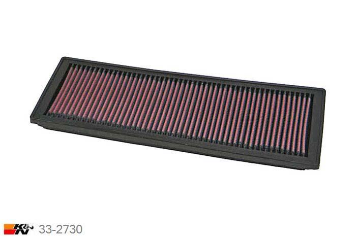 33-2730 K&N Luchtfilter Lengte 378 mm, Breedte 141 mm, Fiat Punto 1.2 16V, 79PK, 1998-1999