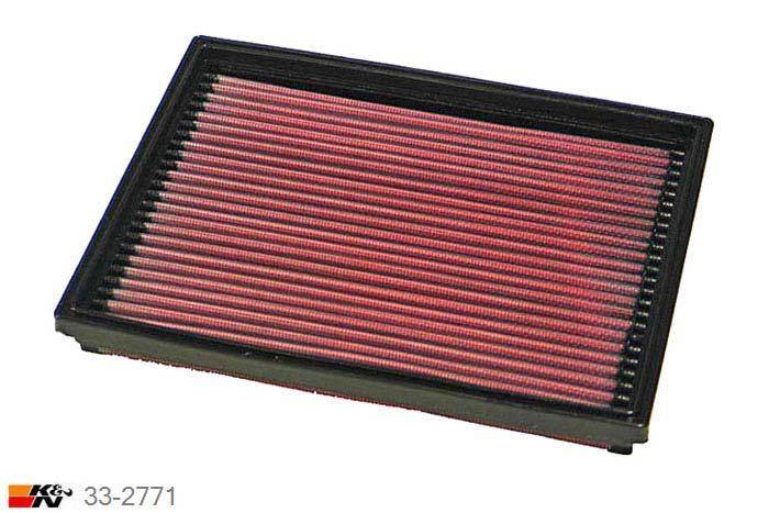33-2771 K&N Luchtfilter Lengte 238 mm, Breedte 187 mm, Opel Vectra B 1.7 TD Turbo Diesel, 82PK, 1995-11/1996