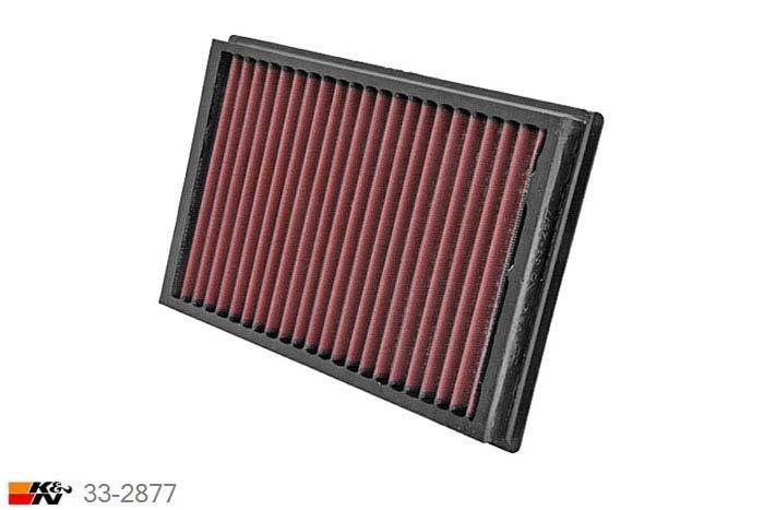 33-2877 K&N Luchtfilter Lengte 281 mm, Breedte 190 mm, Ford Focus C-max 1.8 t/m 05/2007, 2007