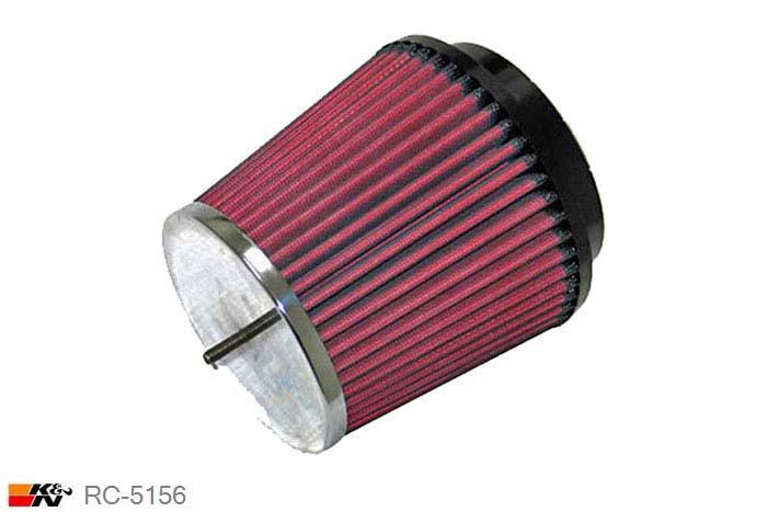 100mm aansluitdiameter, RC-5156, K&N Luchtfilter Universeel, Conisch, Lengte filter 127mm, Buitendiameter onder 138mm, Buitendiameter kap 114mm, Chroom kap, Lengte flens 18mm, 0 mm
