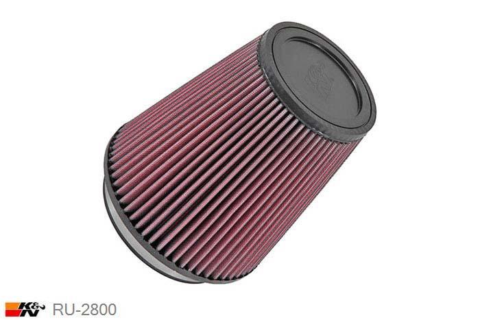 127mm aansluitdiameter, RU-2800, K&N Luchtfilter Universeel, Conisch, Lengte filter 178mm, Buitendiameter onder 165mm, Buitendiameter kap 111mm, Rubber kap, Lengte flens 25mm, 0 mm