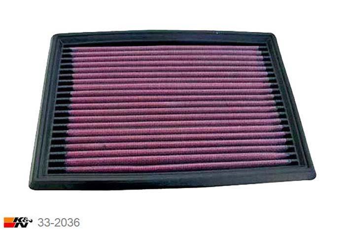 33-2036 K&N Luchtfilter Lengte 222 mm, Breedte 165 mm, Nissan 100NX 1.6 B13 GA16DE, 90/102PK, 1990-1994