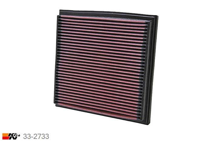 33-2733 K&N Luchtfilter Lengte 235 mm, Breedte 229 mm, BMW 316i 1.6 E36, 102PK, 1995-10/2000