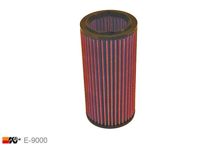 E-9000 K&N Luchtfilter Buitendiameter 113 mm , Binnendiameter 73 mm , Hoogte 241 mm, Peugeot 309 1.6 ook GTI 104+109 pk, 1988-1992