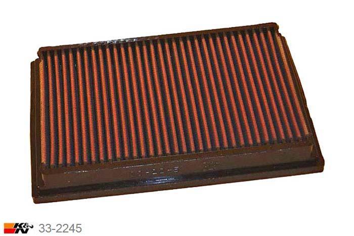 33-2245 K&N Luchtfilter Lengte 238 mm, Breedte 165 mm, Peugeot 307 2.0 HDI schakel, 90/110PK, 2000-2007
