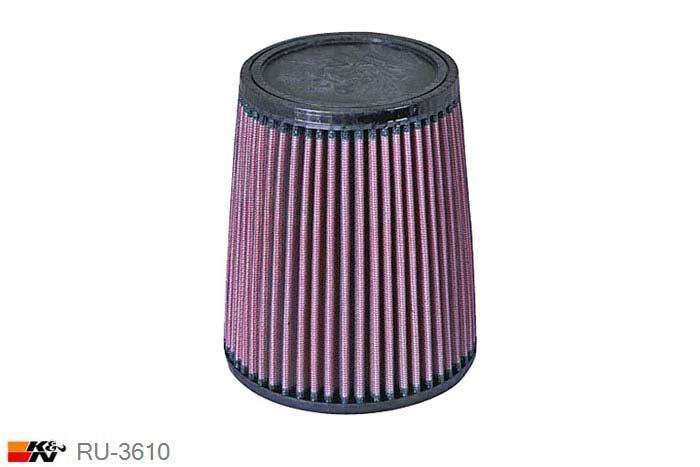70mm aansluitdiameter, RU-3610, K&N Luchtfilter Universeel, Conisch, Lengte filter 178mm, Buitendiameter onder 149mm, Buitendiameter kap 121mm, Rubber kap, Lengte flens 19mm, 0 mm