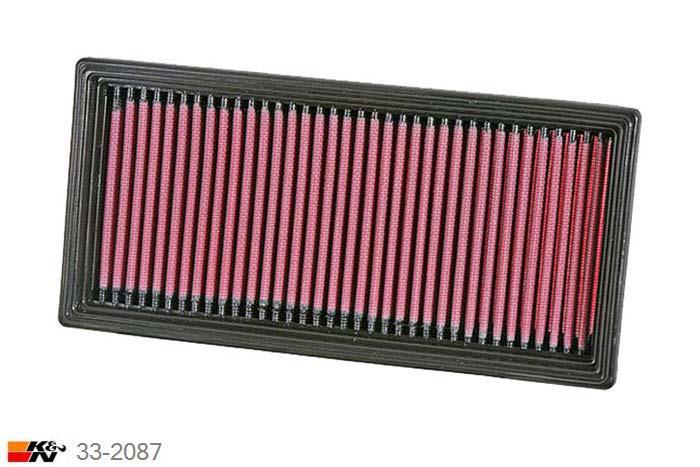 33-2087 K&N Luchtfilter Lengte 271 mm, Breedte 132 mm, Chrysler Neon 1.8 16V, 115PK, 1997-9/1999