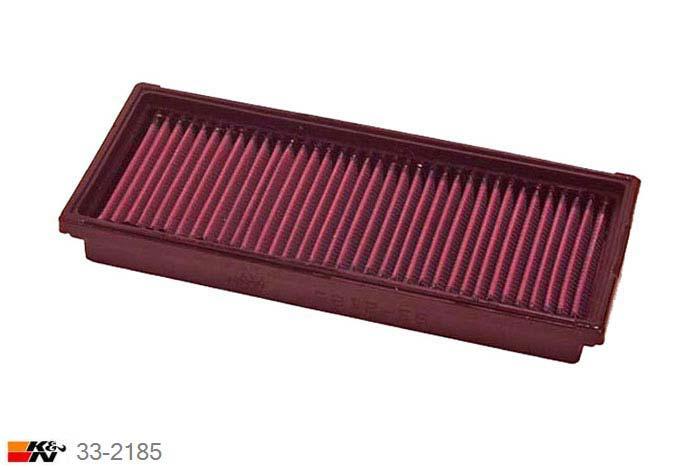 33-2185 K&N Luchtfilter Lengte 265 mm, Breedte 114 mm, Mercedes SLK320 3.2 R230 2 stuks nodig, 218PK, 2000-2004