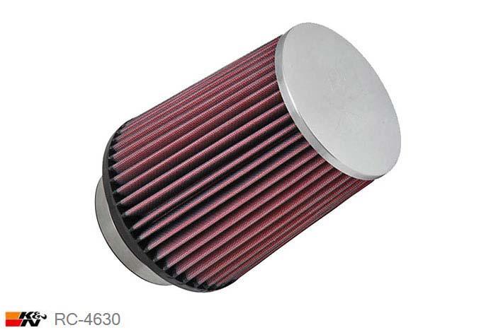 89mm aansluitdiameter, RC-4630, K&N Luchtfilter Universeel, Conisch, Lengte filter 165mm, Buitendiameter onder 140mm, Buitendiameter kap 114mm, Chroom kap, Lengte flens 32mm, 0 mm