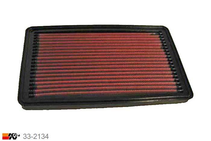 33-2134 K&N Luchtfilter Lengte 244 mm, Breedte 157 mm, Mazda 323 1.6, 98PK, 2000-2003