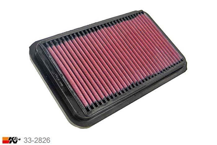 33-2826 K&N Luchtfilter Lengte 238 mm, Breedte 140 mm, Suzuki Swift 1.3 vin JSA, 5/2005-2010