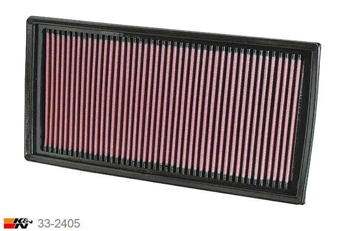 33-2405 K&N Luchtfilter Lengte 308 mm, Breedte 156 mm, Mercedes CLS63 6.3 2 stuks nodig, 2006-2010