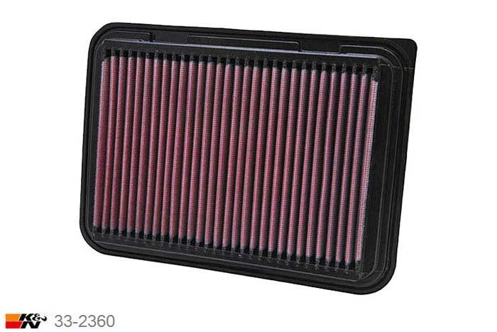33-2360 K&N Luchtfilter Lengte 244 mm, Breedte 176 mm, Toyota Corolla 1.4, 4/2007-2009