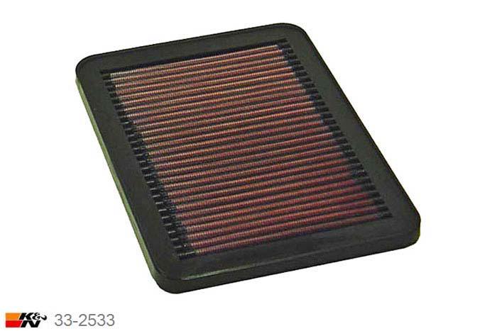 33-2533 K&N Luchtfilter Lengte 229 mm, Breedte 164 mm, Toyota Starlet 1.5 Diesel 1N 8V, 54PK, 1987-1996