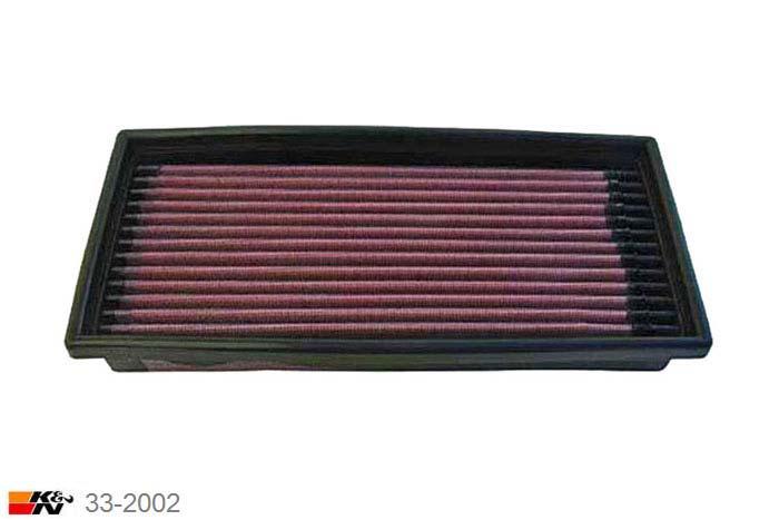 33-2002 K&N Luchtfilter Lengte 270 mm, Breedte 127 mm, VW Jetta 1.8 GLi/GTi/Li, 112PK, 1982-12/83