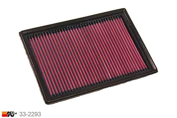 33-2293 K&N Luchtfilter Lengte 275 mm, Breedte 186 mm, Mazda 3 2.5, 2010-2013
