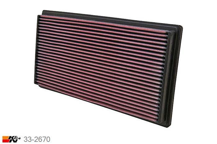33-2670 K&N Luchtfilter Lengte 346 mm, Breedte 181 mm, Volvo S70 2.0 20V/Turbo, 180/226PK, 1997-9/2000