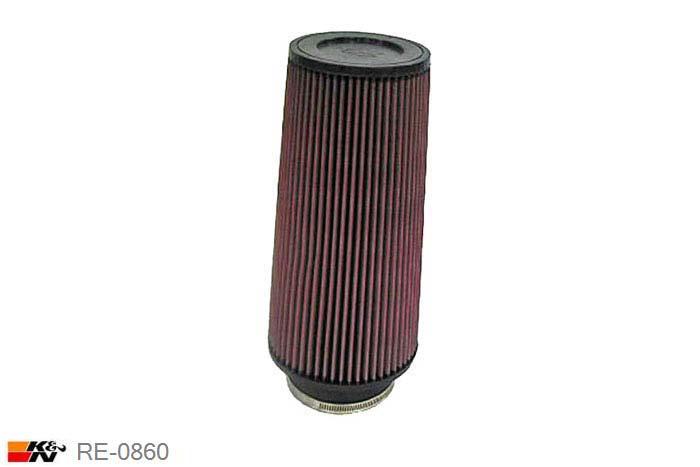 102mm aansluitdiameter, RE-0860, K&N Luchtfilter Universeel, Conisch, Lengte filter 305mm, Buitendiameter onder 152mm, Buitendiameter kap 117mm, Rubber kap, Lengte flens 44mm, 0 mm